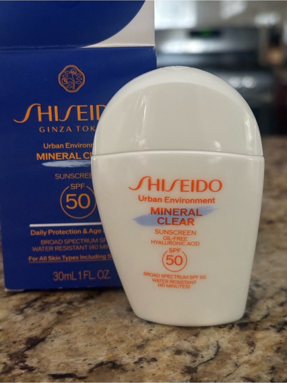 Shiseido Mineral Clear SPF 50 Sunscreen - White & Blue Packaging